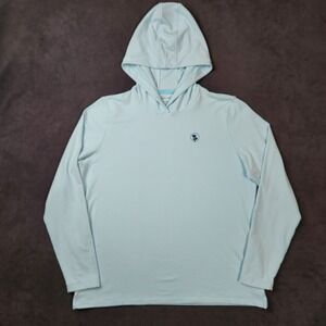Peter Millar Golf Hoodie Womens Large Teal White Stripe Pine Vista‎ Performance